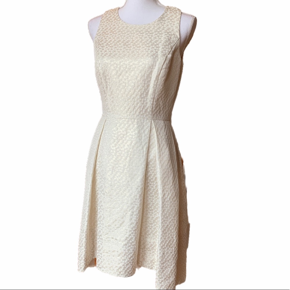 WHBM SLEEVELESS JACQUARD FIT-AND-FLARE DRESS NWT